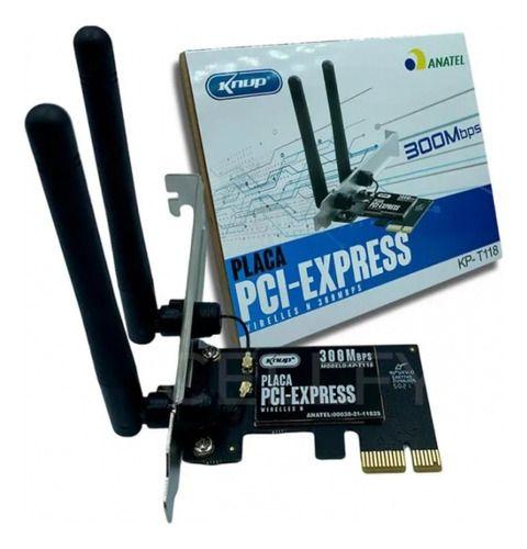 Imagem de Placa Pci-express Wireless 300mbps Knup Kp-t118 Wifi