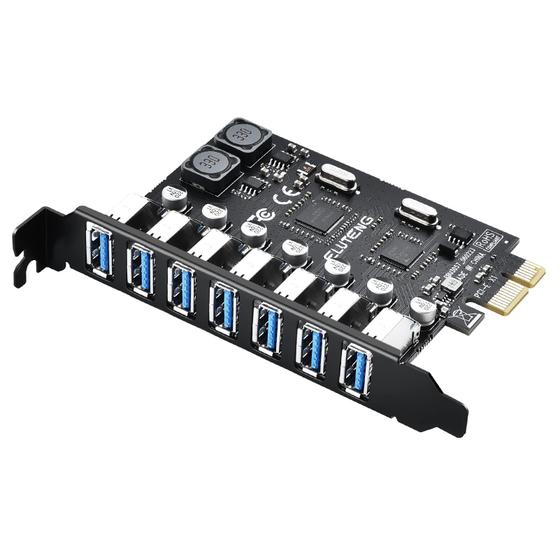 Imagem de Placa PCIe USB 3.0 ELUTENG de 7 Portas - Compatível com Windows 11/10/8/7/XP/Vista