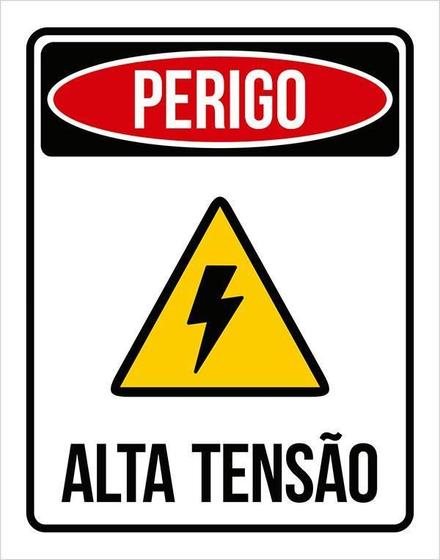 Imagem de Placa Perigo - Alta Tensão - Sinalização Indicativa 27X35