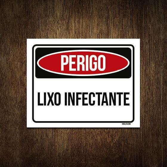 Imagem de Placa Perigo Lixo Infectante 36X46