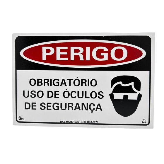 Imagem de Placa Perigo Obrigatório Uso de Óculos de Segurança