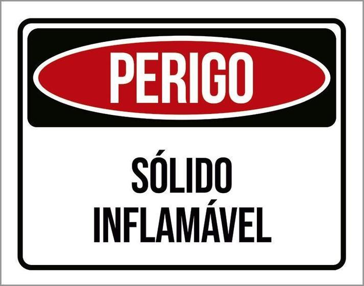 Imagem de Placa Perigo Sólido Inflamável 18X23