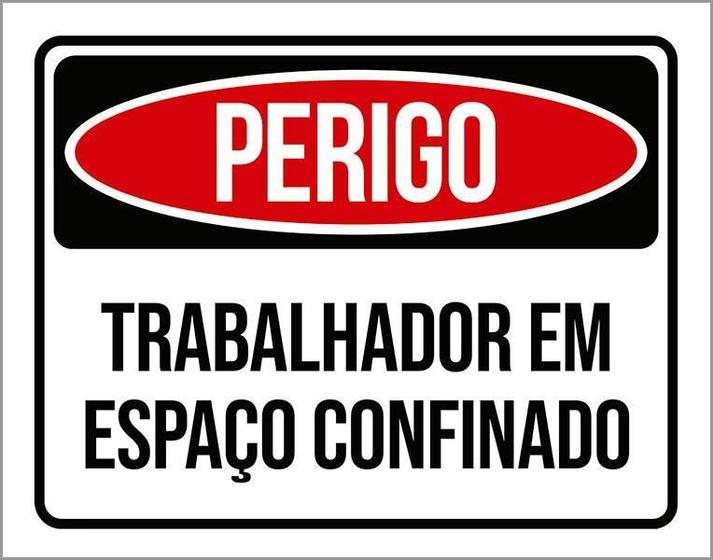 Imagem de Placa Perigo Trabalhador Em Espaço Confinado 36X46