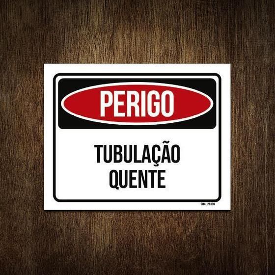 Imagem de Placa Perigo Tubulação Quente 27X35