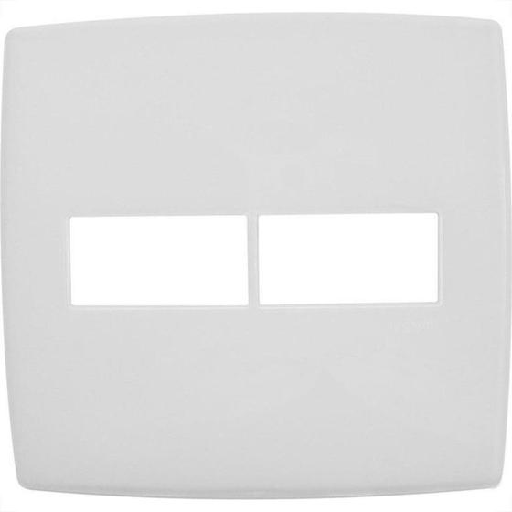 Imagem de Placa Pial Plus+ Branca 4X4 - 1 Modulo Horizontal + 1 Modulo Horizontal - 618511