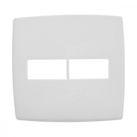 Imagem de Placa Pial Plus+ Branca 4X4 - 1 Modulo Horizontal + 1 Modulo Horizontal - 618511