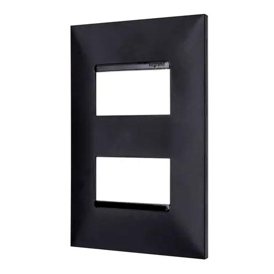 Imagem de Placa Pial Plus Preta 4x2 2 Módulos