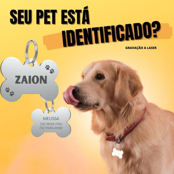 Imagem de Placa Pingente Plaquinha De Identificação Pet Cachorro
