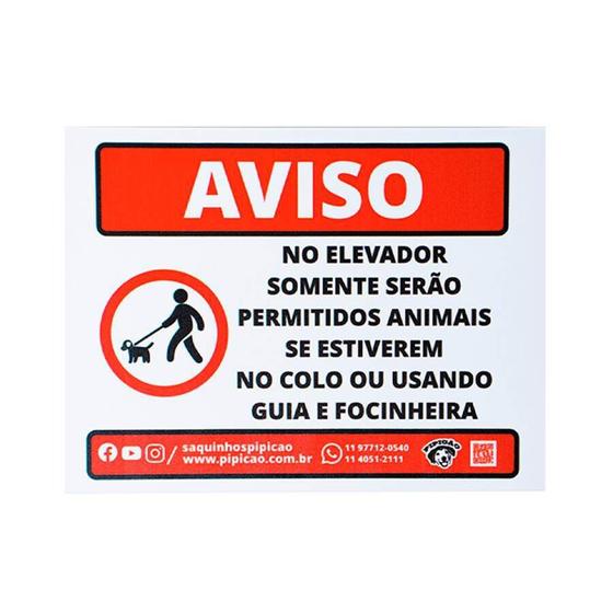 Imagem de Placa Pipicão Aviso para Elevador