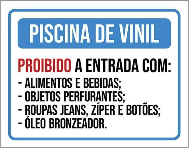 Imagem de Placa Piscina Vinil Proibido Alimentos Bebidas 18X23