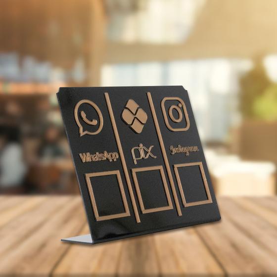 Imagem de Placa Pix,Whats e Insta Para Pagamento QR Code Em Acrílico