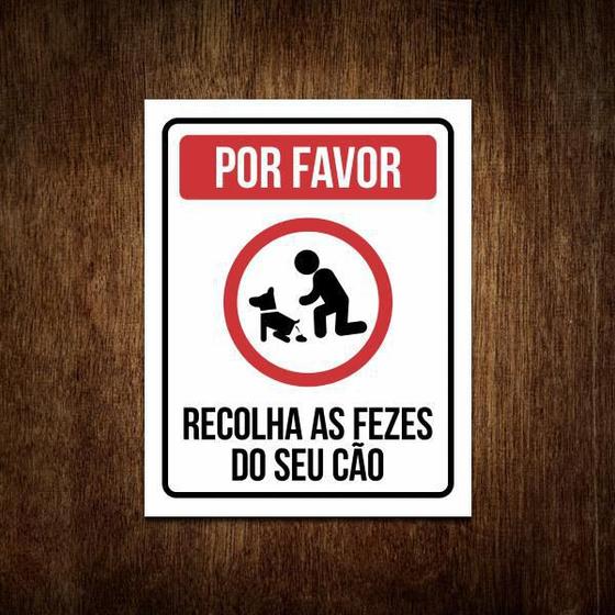 Imagem de Placa Por Favor Recolha As Fezes Seu Cão Sinalização 36X46