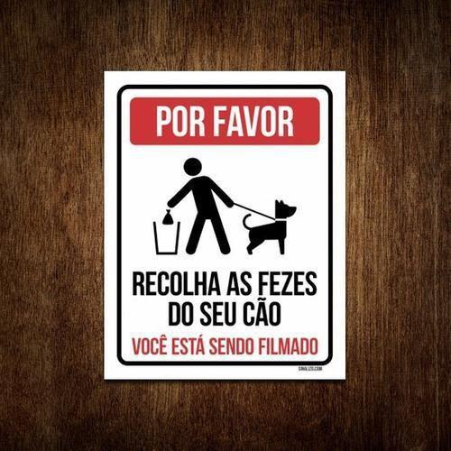 Imagem de Placa Por Favor Recolha Fezes Do Seu Cão - Filmado 18X23