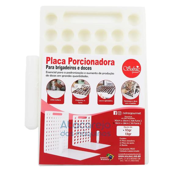 Imagem de Placa Porcionadora Dosadora De Doces Brigadeiro 50 Furos 13G