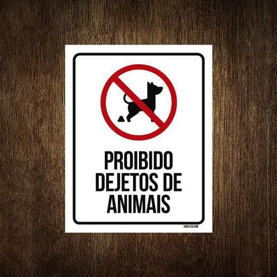 Imagem de Placa Proibido Dejetos De Animais - Placa De Sinalização