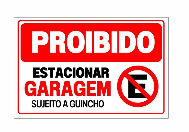 Imagem de Placa PROIBIDO ESTACIONAR tam. 30x20cm