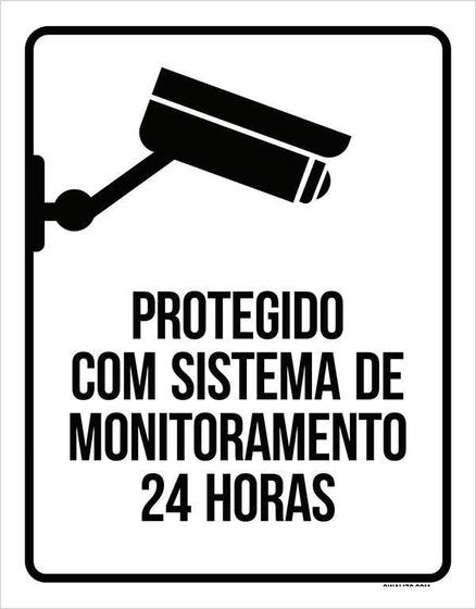 Imagem de Placa Protegido Com Sistema De Monitoramento 24 Horas 27X35