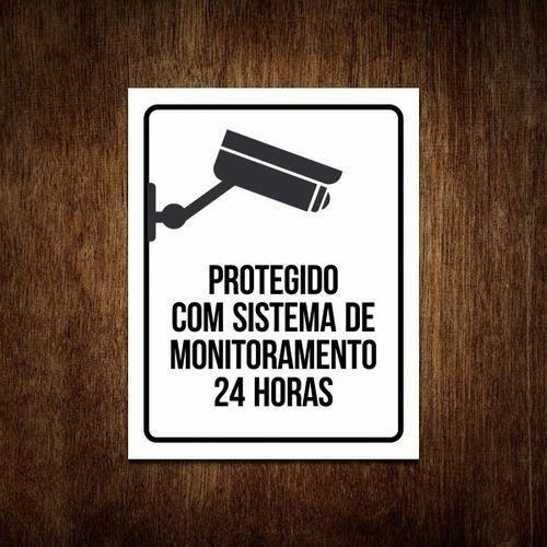 Imagem de Placa Protegido Com Sistema De Monitoramento 24 Horas 36X46