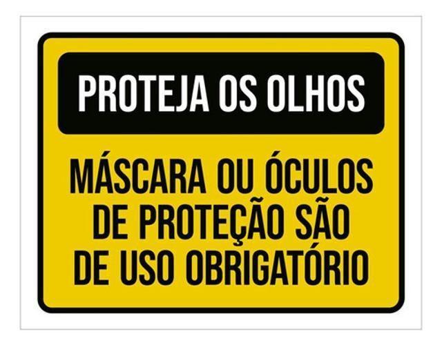 Imagem de Placa Proteja Os Olhos Máscara Óculos Proteção 18X23