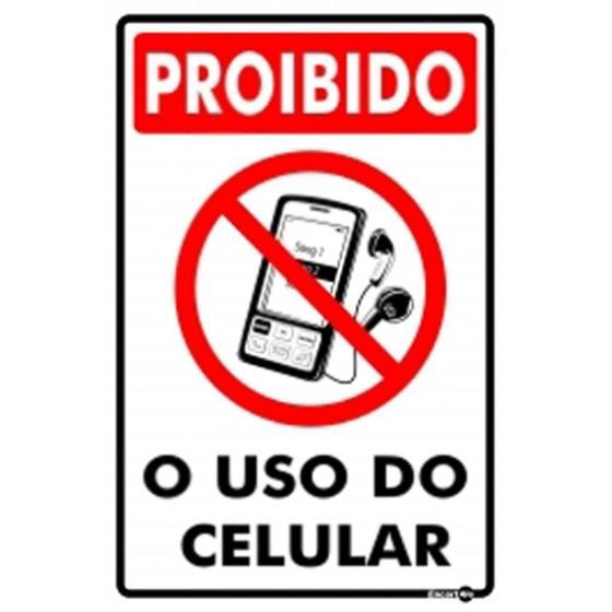 Imagem de Placa ps-806 proibido o uso do celular 0,80mm 20x30 - ENCARTALE