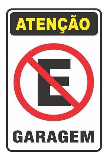 Imagem de Placa Pvc Proibido Estacionar Garagem Auto-Adesiva 3 Uni