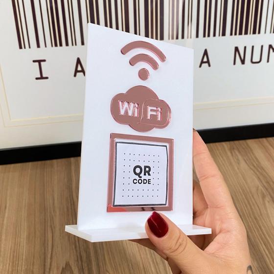 Imagem de Placa QrCode de WiFi De Mesa ou Balcão com base de Acrílico