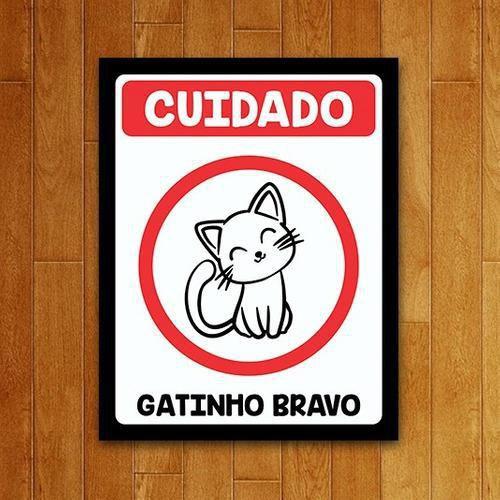 Imagem de Placa Quadro Decorativo Pet - Gatinho Bravo (36X46)