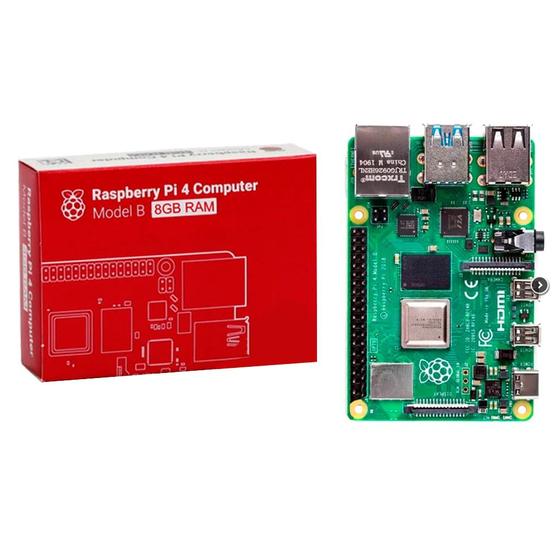 Imagem de Placa Raspberry 8 Gb 64bit 5.0V USB-C Pi4 Model B Raspberry