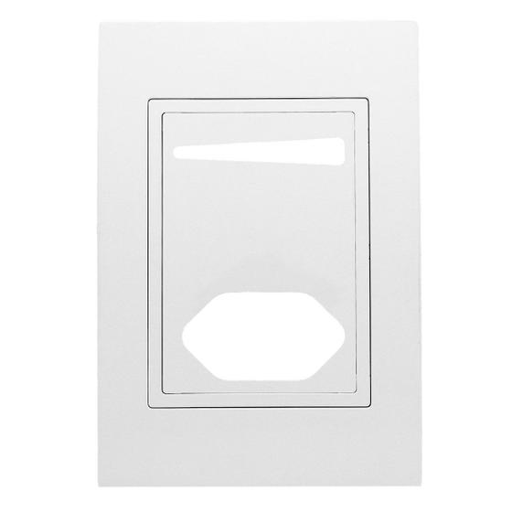 Imagem de Placa Ravenna 4x2 1 Interruptor + 1 Tomada Com Suporte Branca Dicompel