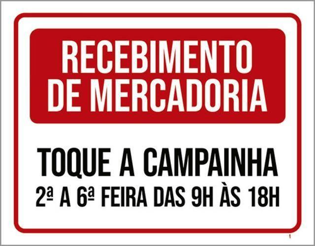 Imagem de Placa Receimento Mercadoria Toque Campainha 27X35