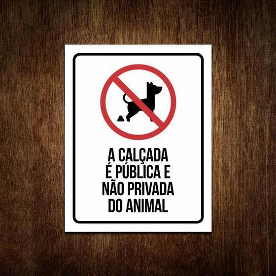 Imagem de Placa Recolha Coco Cachorro Sinalização Calçada (36X46)