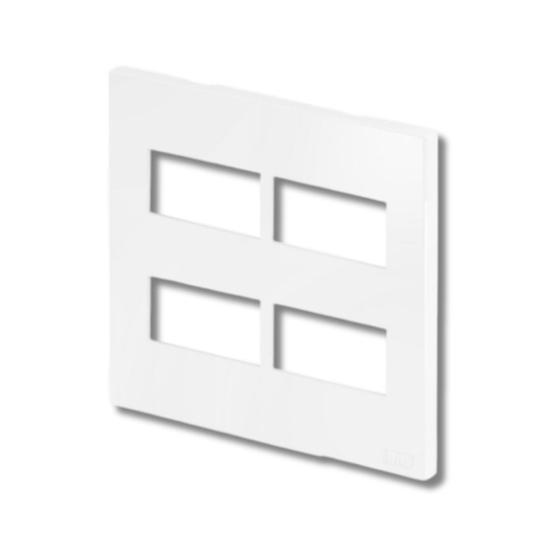Imagem de Placa Recta Satin 4x4 Com Suporte Para 4 Módulos Branco - B.lux