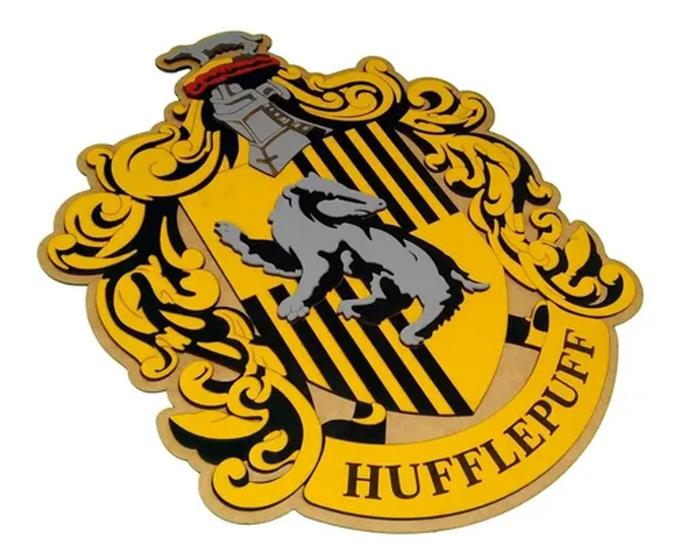 Imagem de Placa Relevo Harry Potter Hogwarts Hufflepuff Lufa-lufa 45cm