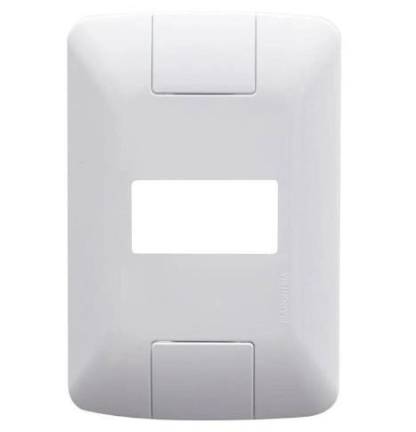 Imagem de Placa Retangular 1 Posto Horizontal Mod. Aria Cor: Branca 4x2 Ref: 57203/004 -TRAMONTINA