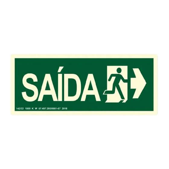 Imagem de Placa S14D - Rota de Fuga Saida a Direita