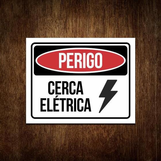 Imagem de Placa Segurança Perigo Cerca Elétrica - Perigo Atenção 27X35