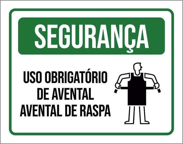 Imagem de Placa Segurança - Uso Obrigatório Avental De Raspa 27X35