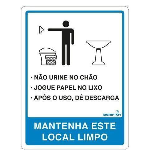 Imagem de Placa Sinalização 15x20 Banheiro Masculino com Instruções -  Bemfixa