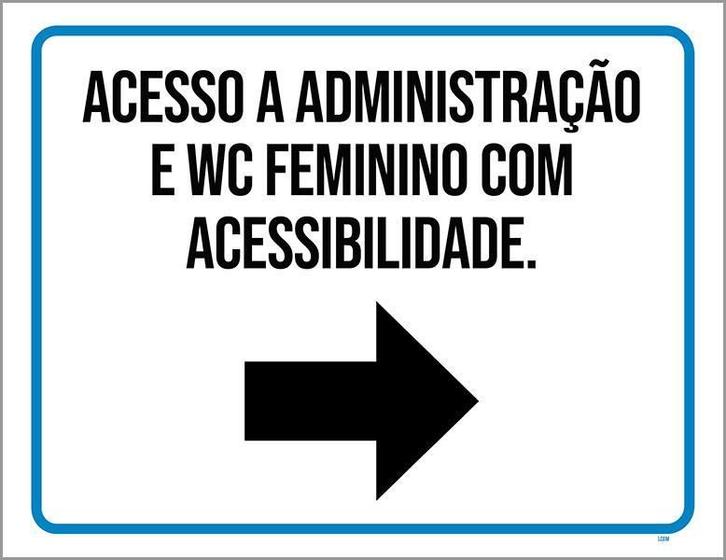 Imagem de Placa Sinalização - Acesso Administração Wc Feminino 18X23