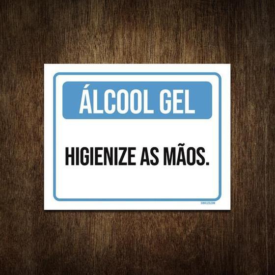 Imagem de Placa Sinalização - Álcool Gel Higienize As Mãos 18X23