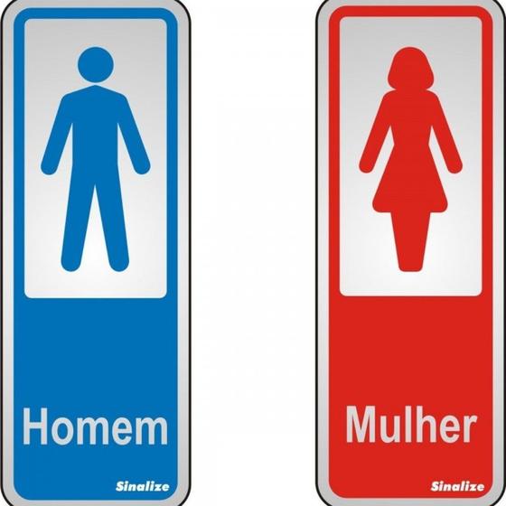 Imagem de Placa Sinalizacao Aluminio 06X15 ''Wc Masc/Fem'' Com 2 Pecas 120An