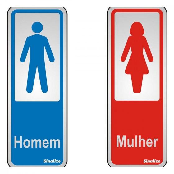 Imagem de Placa Sinalizacao Aluminio 06X15 ''Wc Masc/Fem'' Com 2 Pecas 120An