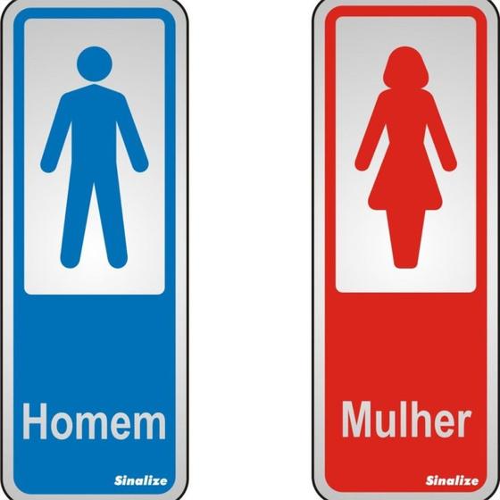 Imagem de Placa Sinalizacao Aluminio 06X15 ''Wc Masc/Fem'' Com 2 Pecas 120An