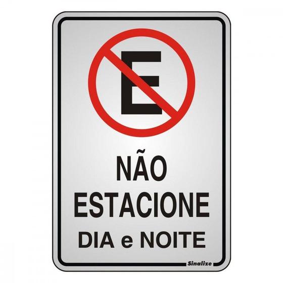 Imagem de Placa Sinalizacao Aluminio 16X23 "Nao Estacione"  150Ac