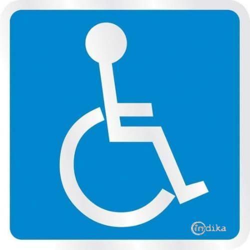 Imagem de Placa Sinalização Alumínio Autoadesiva Pessoa Deficiência