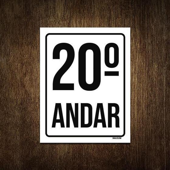 Imagem de Placa Sinalização Ambiente Identificação 20º Andar 36X46