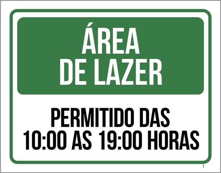 Imagem de Placa Sinalização - Área De Lazer Horário Permitido 36X46