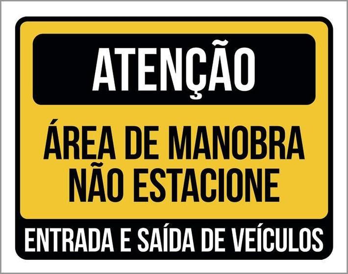 Imagem de Placa Sinalização - Atenção Área Manobra Não Estacione 27X35