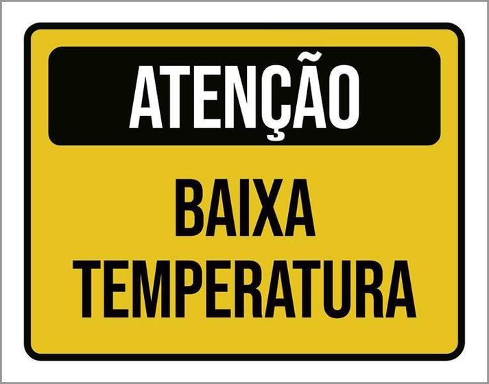 Imagem de Placa Sinalização Atenção Baixa Temperatura 18X23