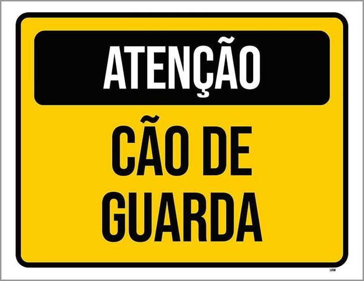 Imagem de Placa Sinalização - Atenção Cão De Guarda Amar 36X46